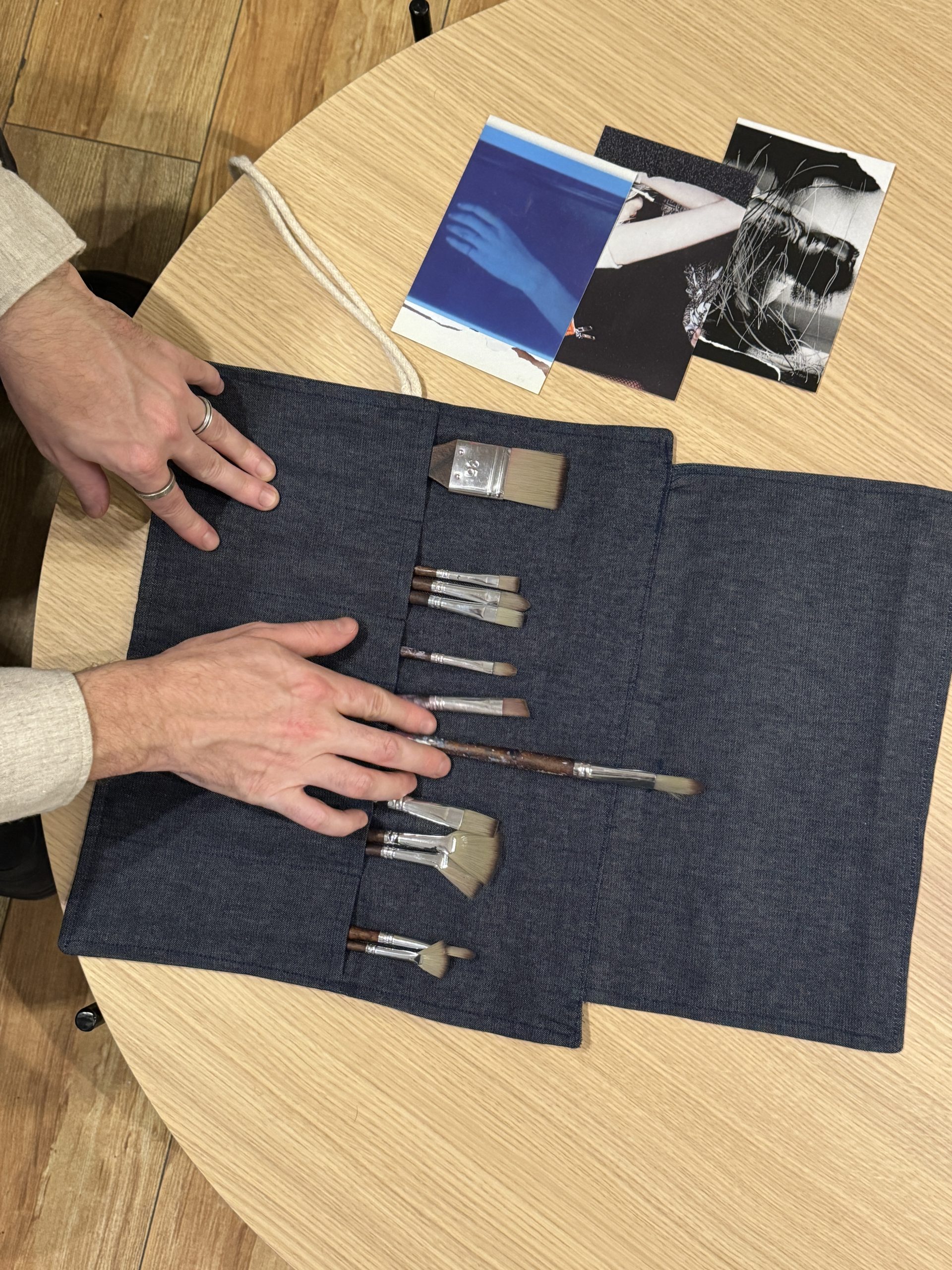 Porta brochas capuchino denim